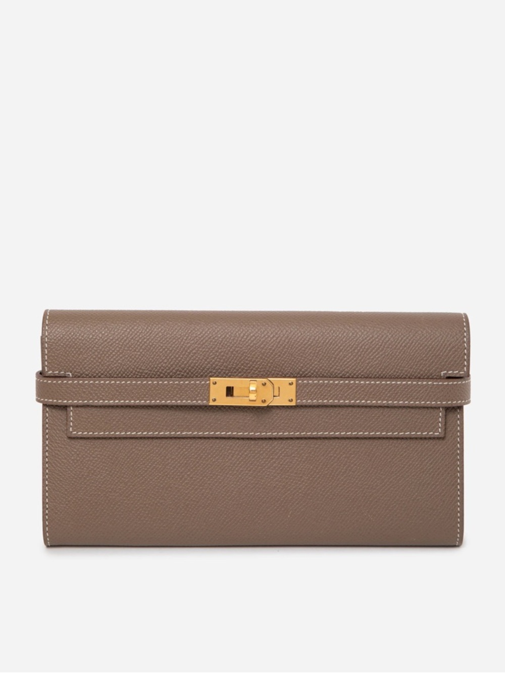 HERMES 2017 Epsom Kelly Long Wallet Etoupe